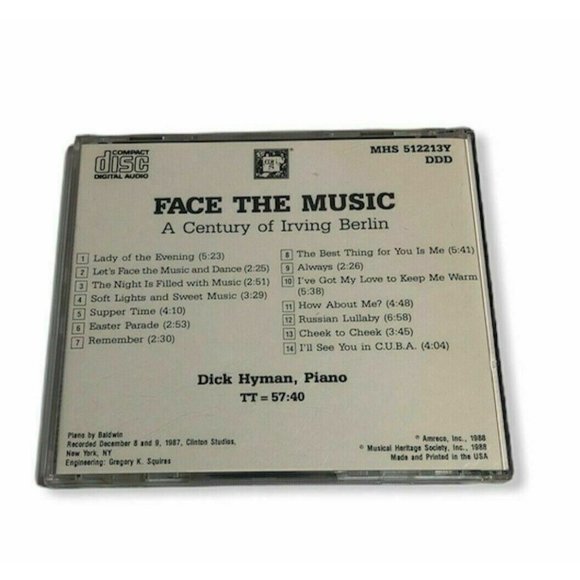 Face The Music A Century Of Irving Berlin Dick Hyman (CD MHS 1988) - Picture 2 of 3